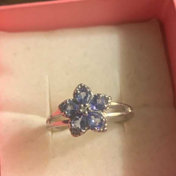 Genuine tanzanite sterling silver ring - Picture 3 of 6